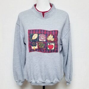 VINTAGE 80s Baxter & Wells Fall Gray Sweatshirt M